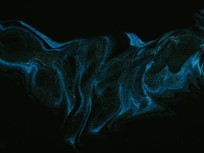 blue and black abstract painting