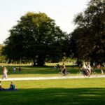 people playing soccer on green grass field during daytime